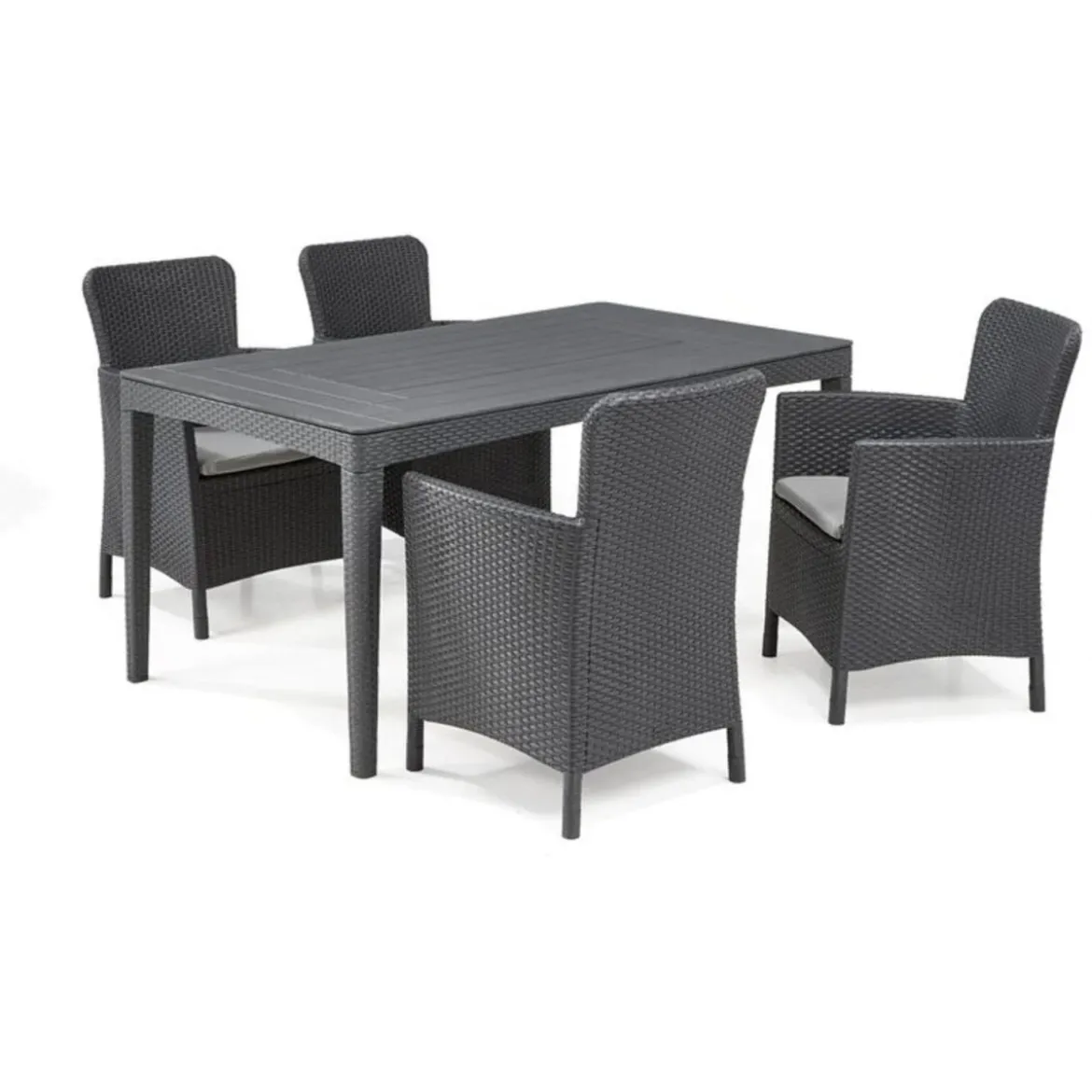 Allibert Dining Set Girona-Miami, 5-teilig, anthrazit - B-Ware neuwertig