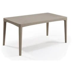 ALLIBERT GIRONA FLAT WAVES Gartentisch 160 x 90 x 74 cm, Cappucino - B-Ware