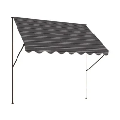 Angerer Klemmmarkise (grau-schwarz gestreift, 200 cm breit) - B-Ware sehr gut