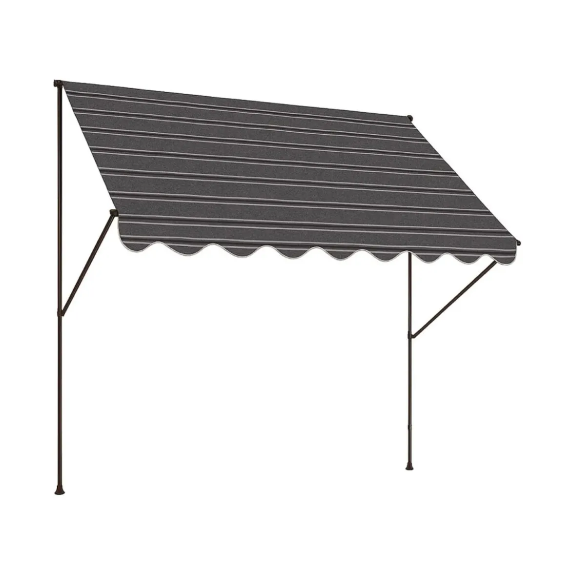 Angerer Klemmmarkise (grau-schwarz gestreift, 200 cm breit) - B-Ware sehr gut