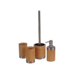 Axentia 4-teiliges Bad-Set Bonja, bambus - B-Ware neuwertig