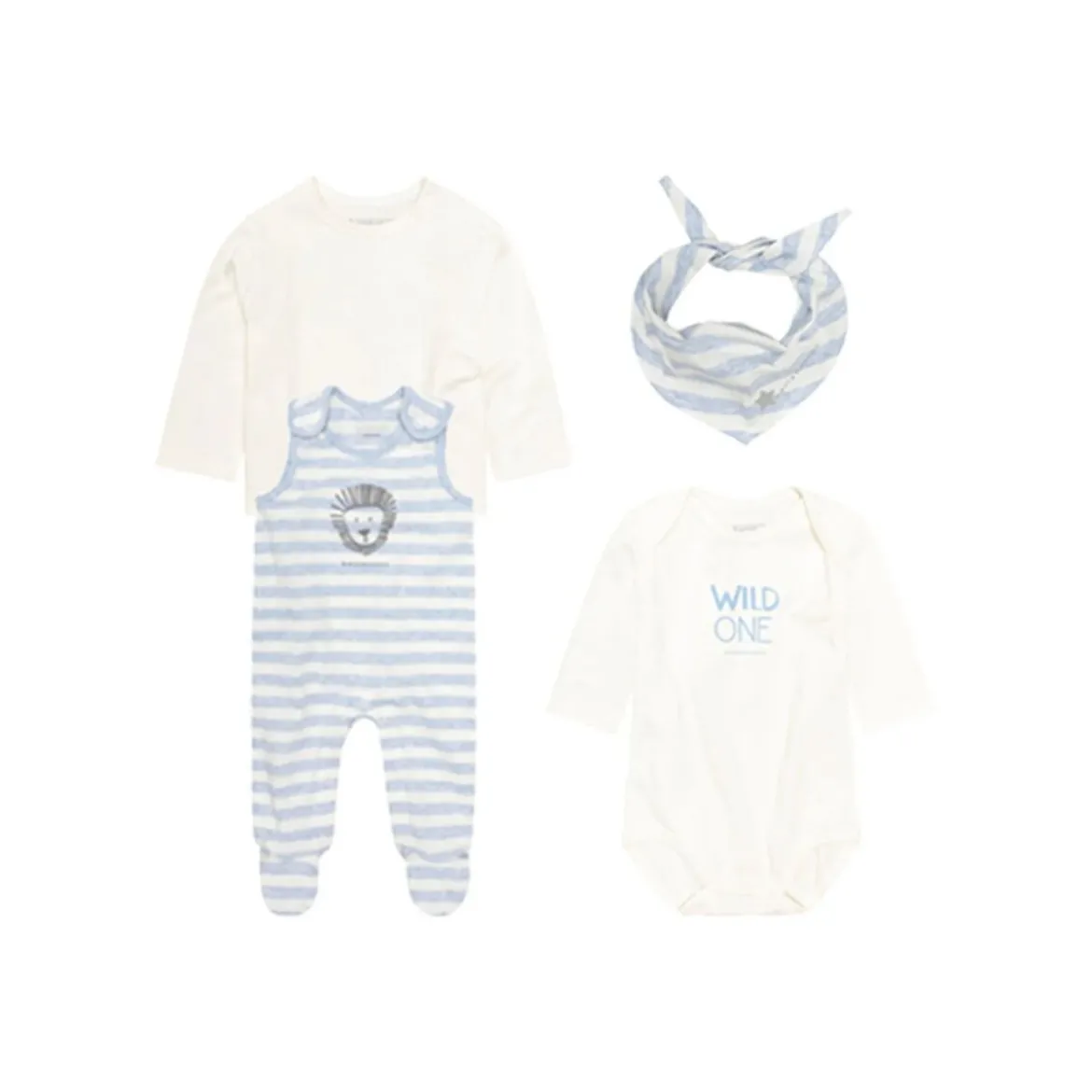 bellybutton Baby New Born Geschenkset, 4 tlg. in Geschenkbox, mit hohem Bio-Baumwollanteil (Blau, 56) - B-Ware sehr gut