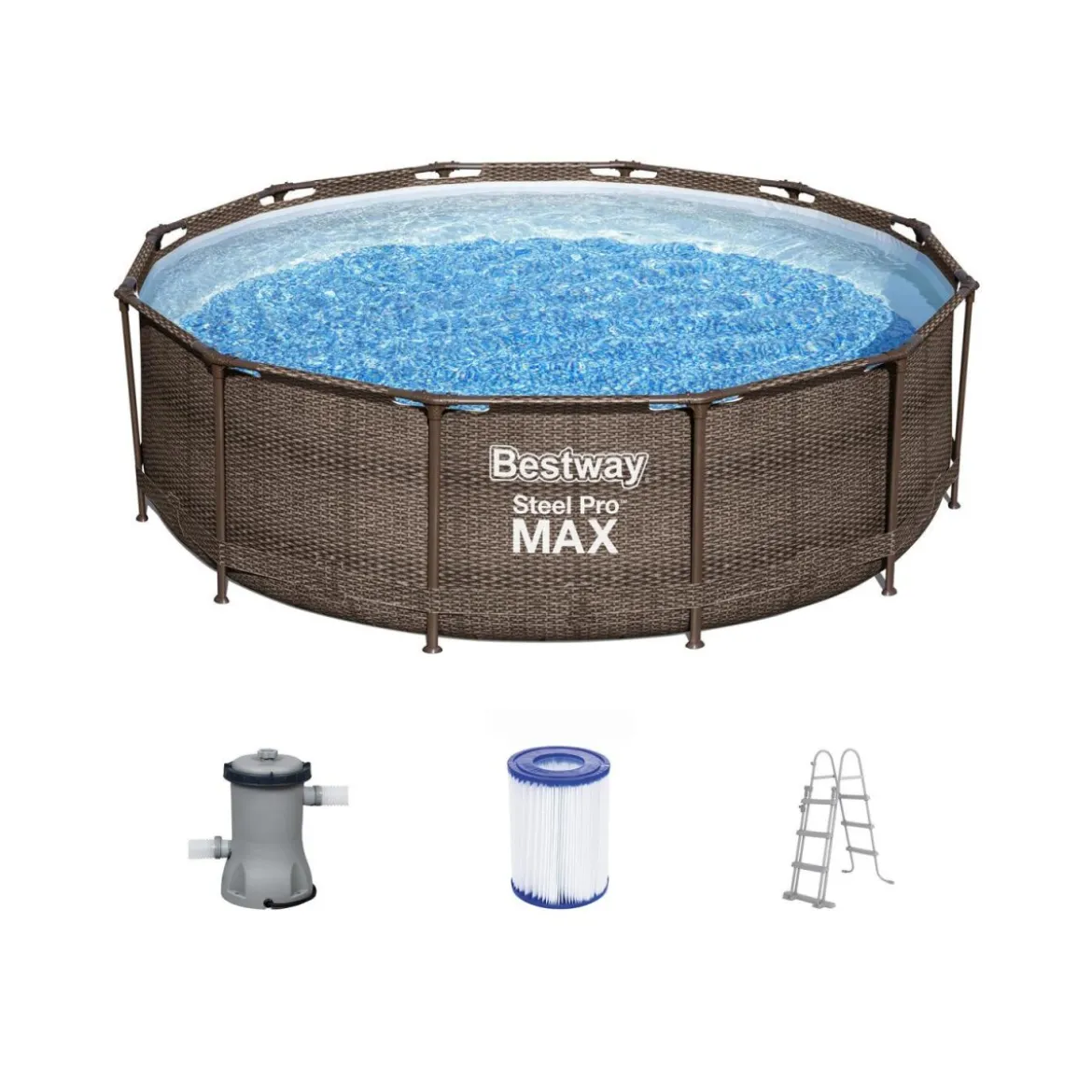 Bestway Framepool-Set »Steel Pro Max DELUXE SERIES« mit Filterpumpe und Leiter, Ø 3,66 x 1 m - B-Ware"