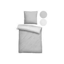Biberna Bettwäsche »Mako-Satin«, atmungsaktiv und pflegeleicht (135 x 200 cm + 80x80 cm, sturmgrau) - B-Ware neuwertig