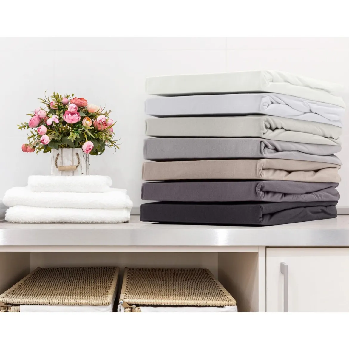 Biberna Jersey Spannbettlaken, für Boxspringmatratzen, enthält Baumwolle und Elasthan - B-Ware