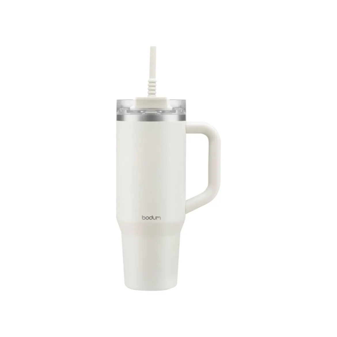 BODUM Reisebecher mit Henkel und Silikonstrohhalm »TRAVELMUG« (Weiß/Creme) - B-Ware sehr gut