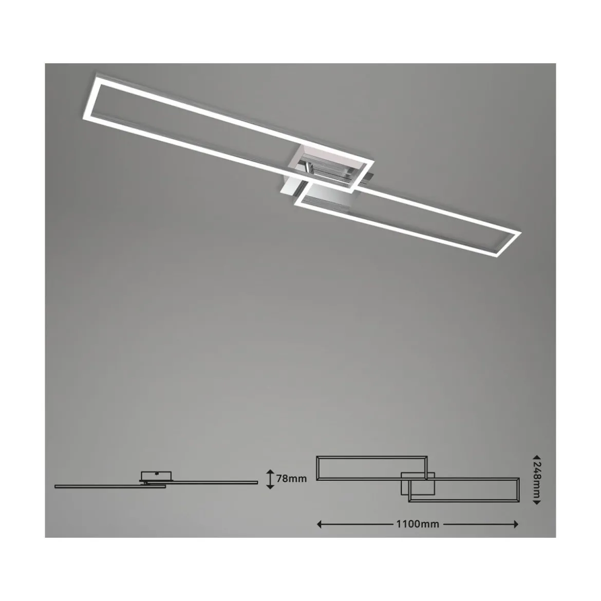 Briloner CCT LED Design Deckenleuchte, Lichttemperatur + Helligkeit regulierbar - B-Ware