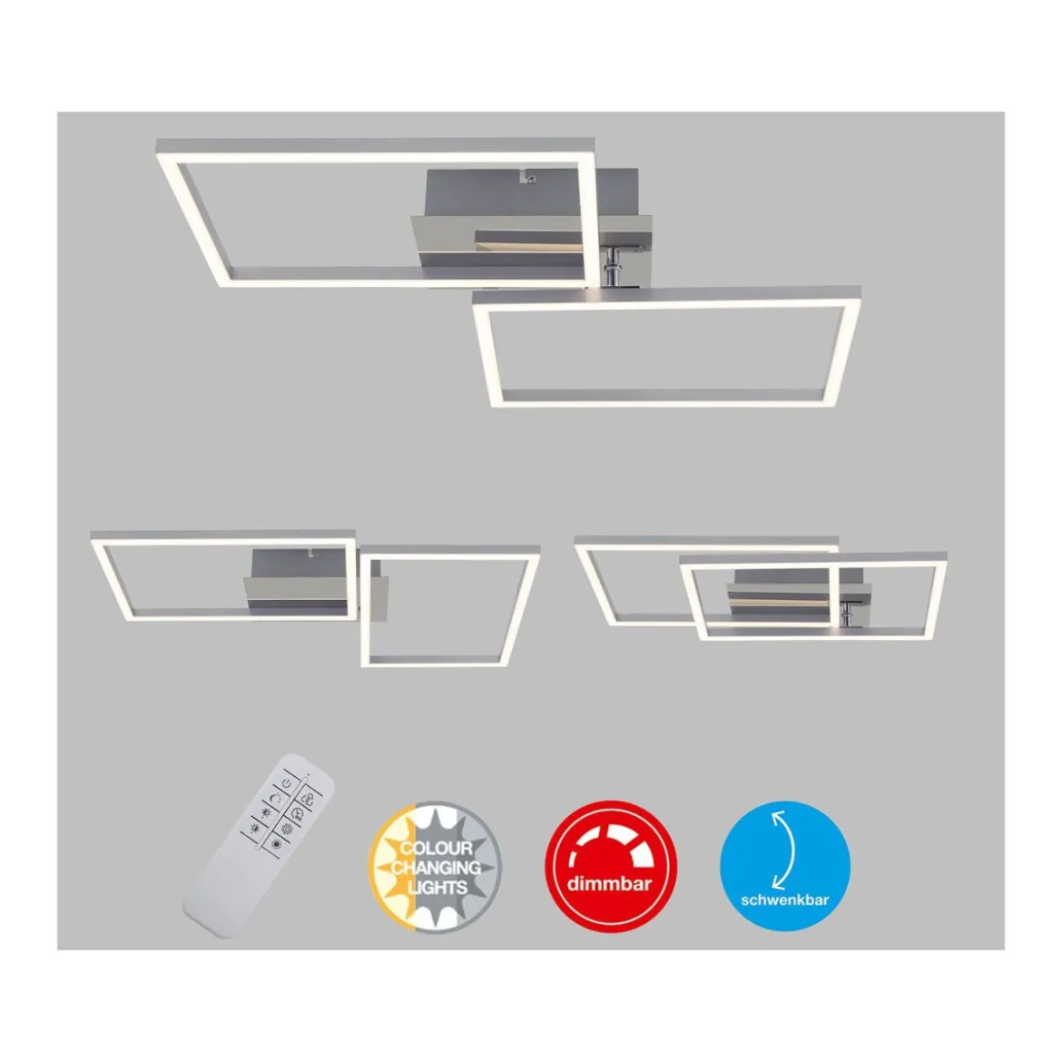 Briloner CCT LED Design Deckenleuchte, Lichttemperatur + Helligkeit regulierbar - B-Ware