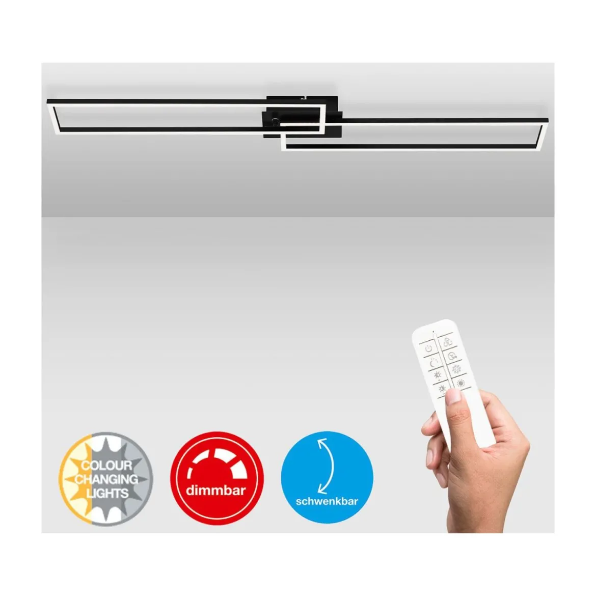 Briloner CCT LED Design Deckenleuchte, Lichttemperatur + Helligkeit regulierbar - B-Ware