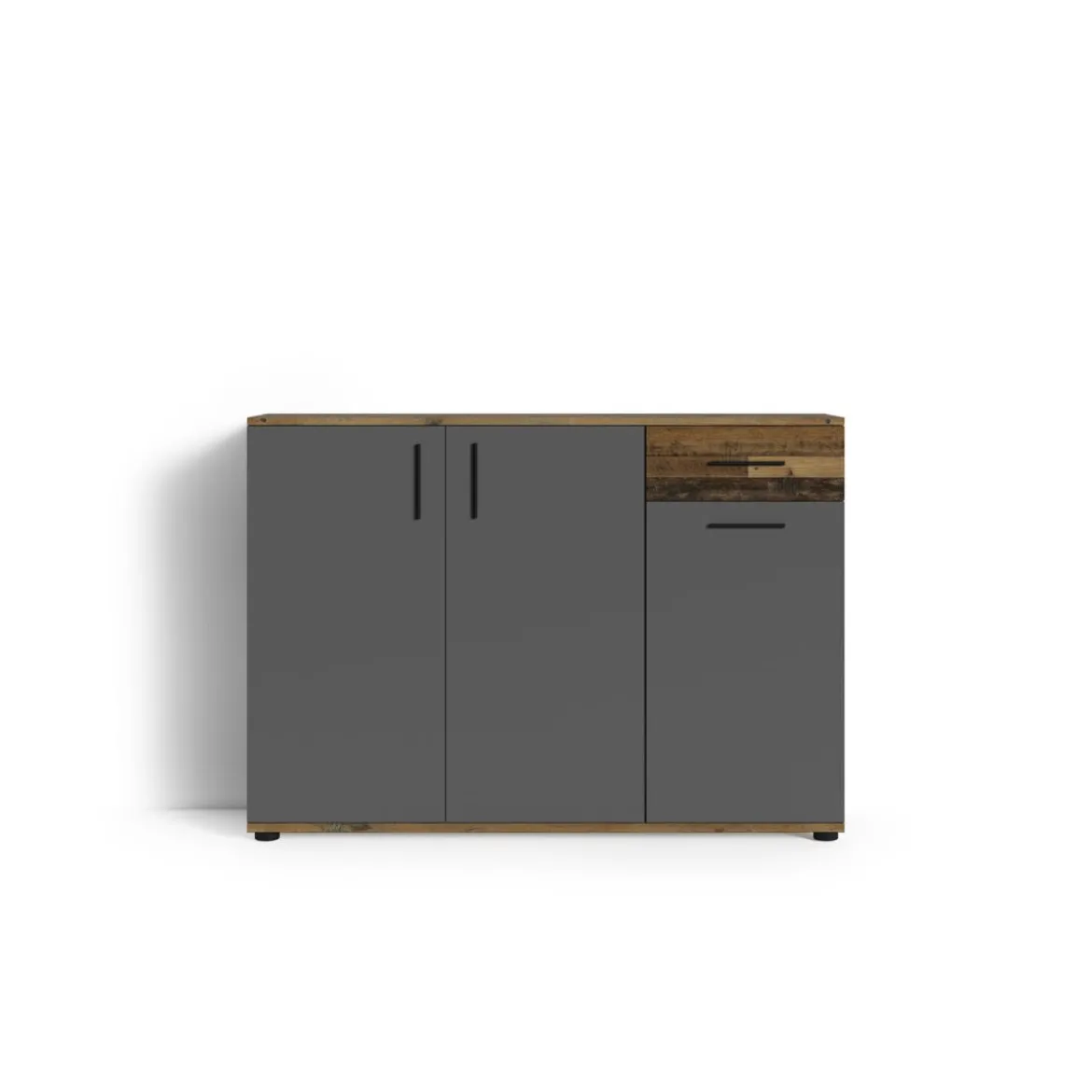 BYLIVING Kommode »Jakob«, auch als Sideboard verwendbar (Anthrazit / Old Wood) - B-Ware neuwertig