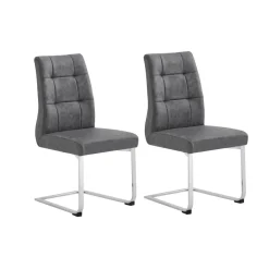 BYLIVING Stuhl »Marlen«, 2 Stück, mit ergonomisch gepolsterter Rückenlehne (Vintage Stoff anthrazit) - B-Ware sehr gut