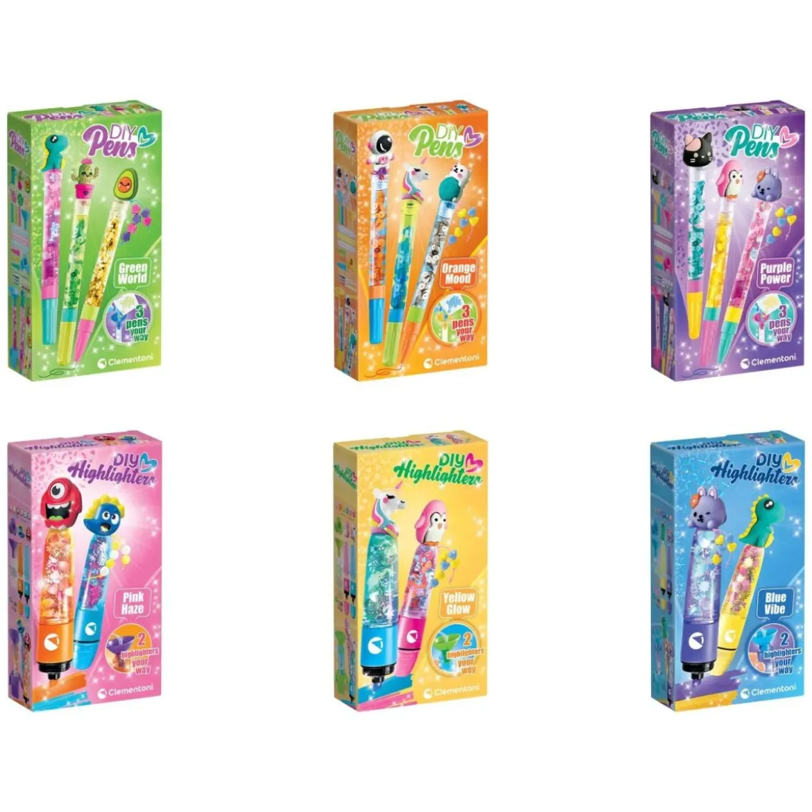 CLEMENTONI Malset »Tropical Green World / Monster Orange Mood / Fantasy-Purple Power / Crazy Summer / Sweet Pets / Trendy Animals« - B-Ware