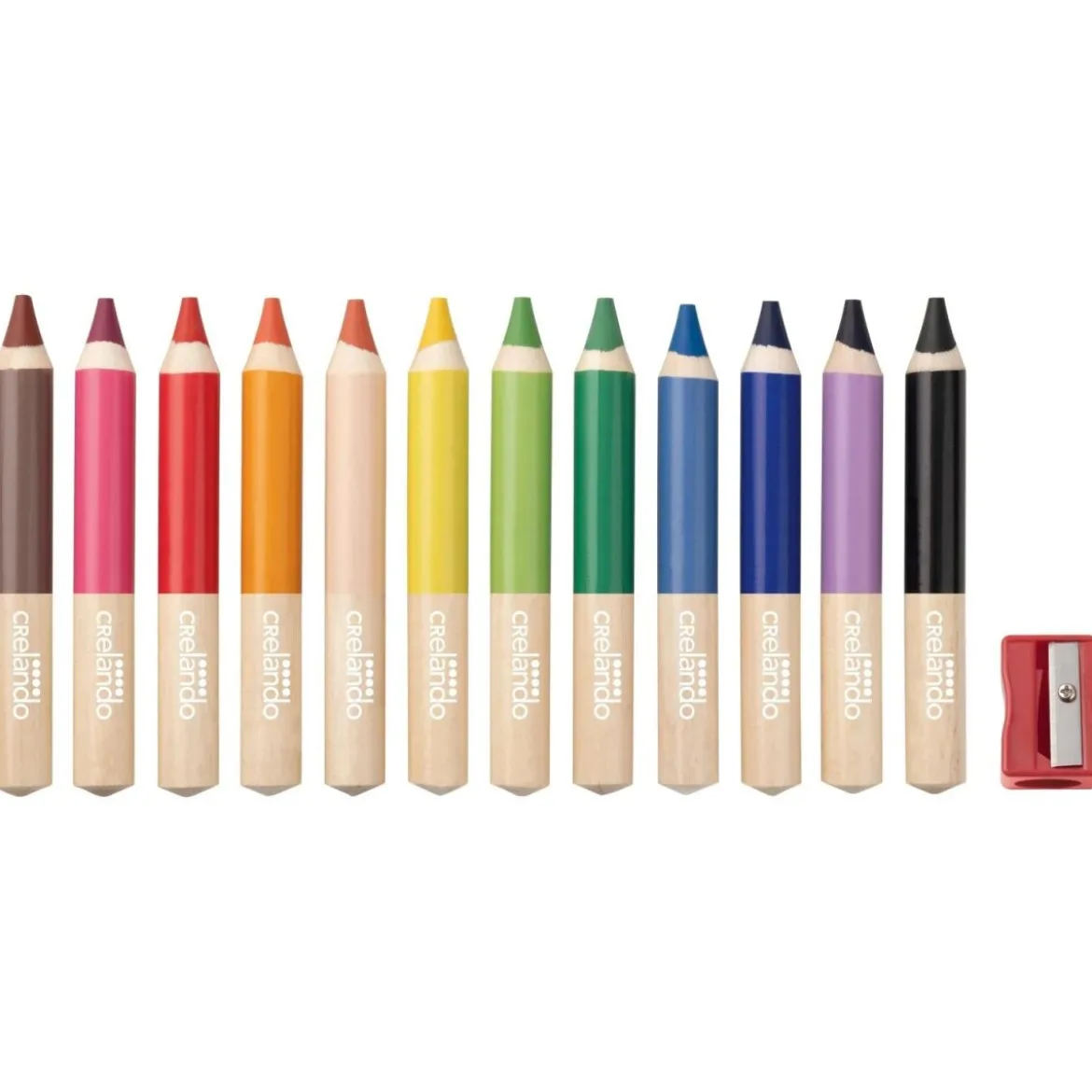 CRELANDO® 3-in-1-Buntstifte, 12 Stück (klassische Farben) - B-Ware neuwertig