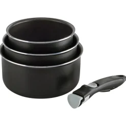 CRIVIT Aluminium-Kochgeschirr-Set 4-teilig, mit abnehmbarem Griff (Topfset) - B-Ware neuwertig