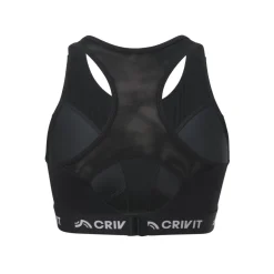 CRIVIT Damen Sportbustier, High-Level, mit Mesh-Einsätzen (Schwarz, S(36/38)) - B-Ware neuwertig