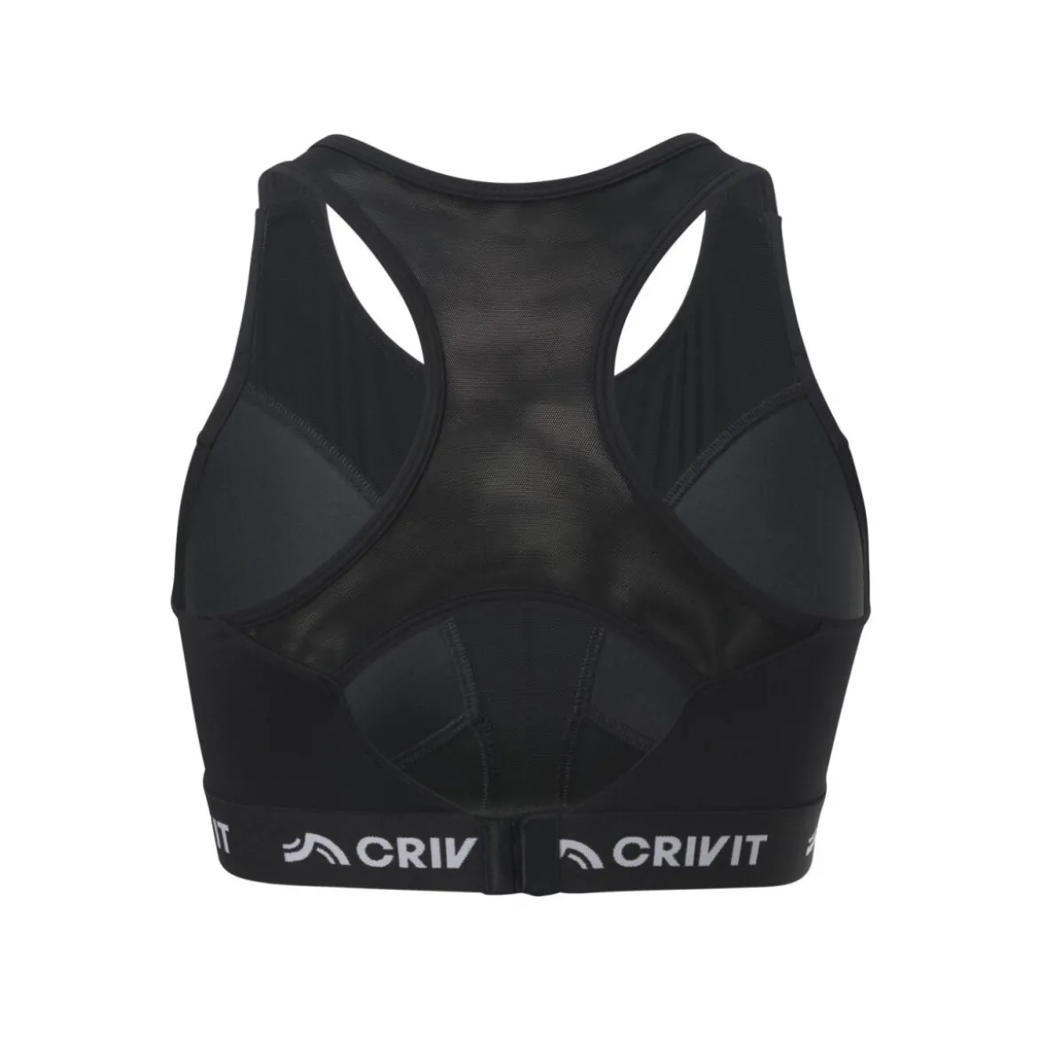 CRIVIT Damen Sportbustier, High-Level, mit Mesh-Einsätzen (Schwarz, S(36/38)) - B-Ware neuwertig