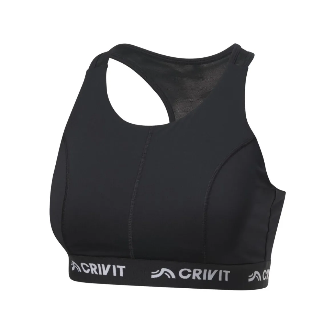 CRIVIT Damen Sportbustier, High-Level, mit Mesh-Einsätzen (Schwarz, S(36/38)) - B-Ware neuwertig
