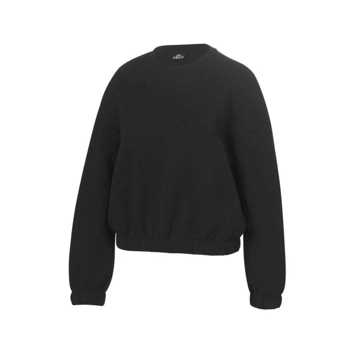CRIVIT Damen Sweatpullover mit HeiQ Mint Technologie (Struktur schwarz, M(40/42)) - B-Ware neuwertig