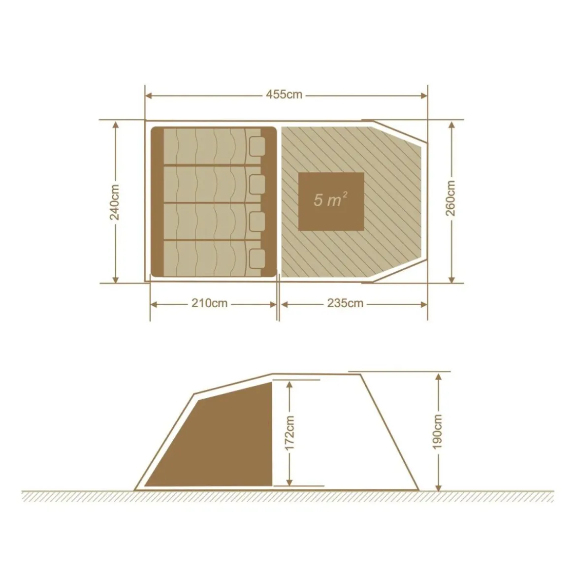 CRIVIT Familienzelt, 4 Personen - B-Ware
