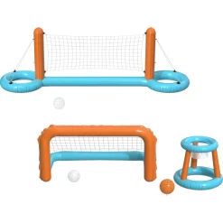 CRIVIT Pool-Volleyballnetz / Pool-Tor-und-Korb-Set, aufblasbar - B-Ware