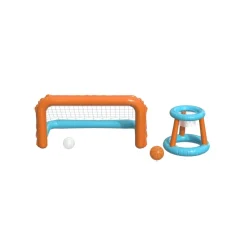 CRIVIT Pool-Volleyballnetz / Pool-Tor-und-Korb-Set, aufblasbar - B-Ware