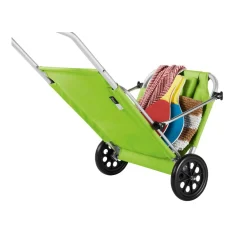 CRIVIT® Strand- und Transportliege, verstellbare Rückenlehne, klappbar, mit Kopfpolster (grün) - B-Ware neuwertig