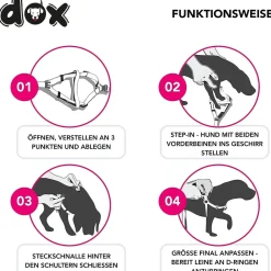 DDOXX Hundegeschirr Nylon, Step-In, Verstellbar, Ausbruchsicher, Pink, XS - B-Ware sehr gut