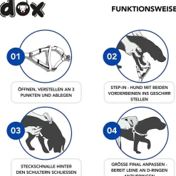 DDOXX Hundegeschirr Nylon, Step-In, Verstellbar, Blau, S - B-Ware sehr gut