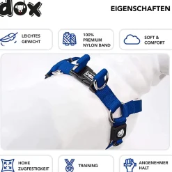 DDOXX Hundegeschirr Nylon, Step-In, Verstellbar, Blau, S - B-Ware sehr gut