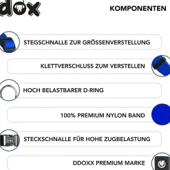 DDOXX Hundegeschirr Nylon, Step-In, Verstellbar, Blau, S - B-Ware sehr gut