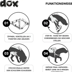 DDOXX Hundegeschirr Nylon, Step-In, Verstellbar, Schwarz, S - B-Ware sehr gut