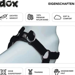 DDOXX Hundegeschirr Nylon, Step-In, Verstellbar, Schwarz, S - B-Ware sehr gut
