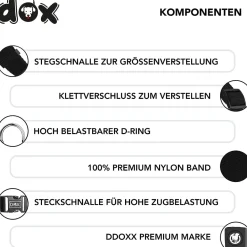 DDOXX Hundegeschirr Nylon, Step-In, Verstellbar, Schwarz, S - B-Ware sehr gut
