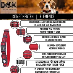 DDOXX Hundehalsband Nylon, reflektierend, verstellbar, gepolstert,Blau, S - B-Ware sehr gut