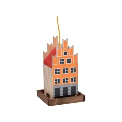 DOBAR Deko-Vogelhaus »Münster«, 19 x 19 x 30 cm, aus Holz (orange/rot) - B-Ware neuwertig