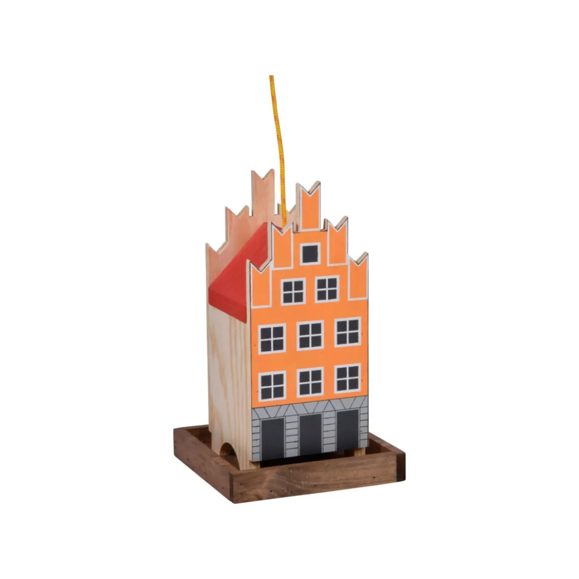 DOBAR Deko-Vogelhaus »Münster«, 19 x 19 x 30 cm, aus Holz (orange/rot) - B-Ware neuwertig