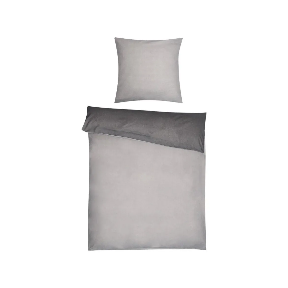 Dobnig Biberbettwäsche Kuschel-Traum Uni grau 135 x 200 cm - B-Ware sehr gut