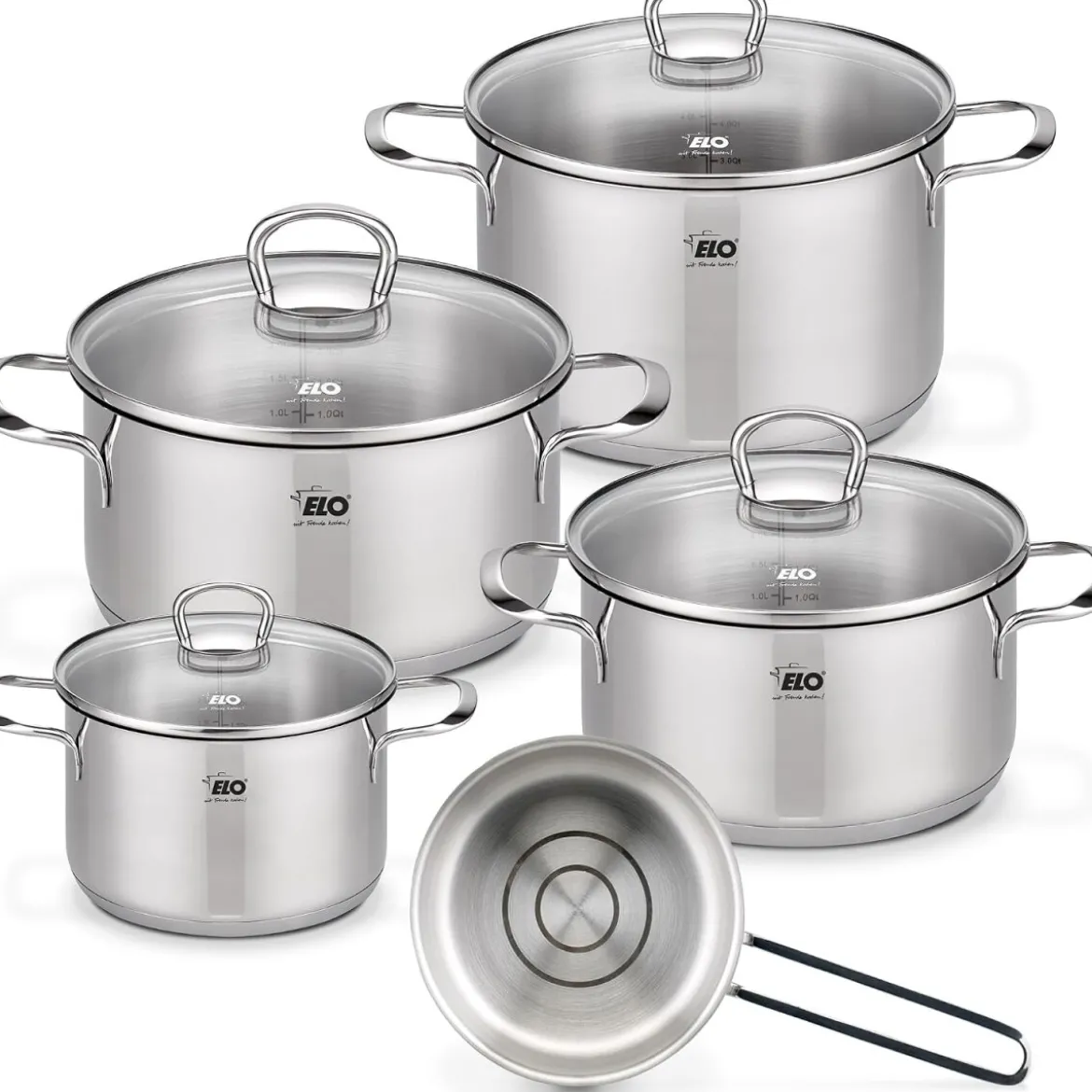 Elo Topfset Jaspis, aus Edelstahl, 5-teilig - B-Ware neuwertig