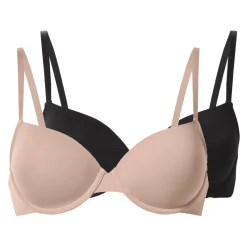 esmara® Damen-Bügel-BHs, 2er Set, 75B, schwarz/beige - B-Ware neuwertig