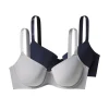 ESMARA Damen Bügel-BHs, 2 Stück, 110D, marineblau/grau - B-Ware neuwertig