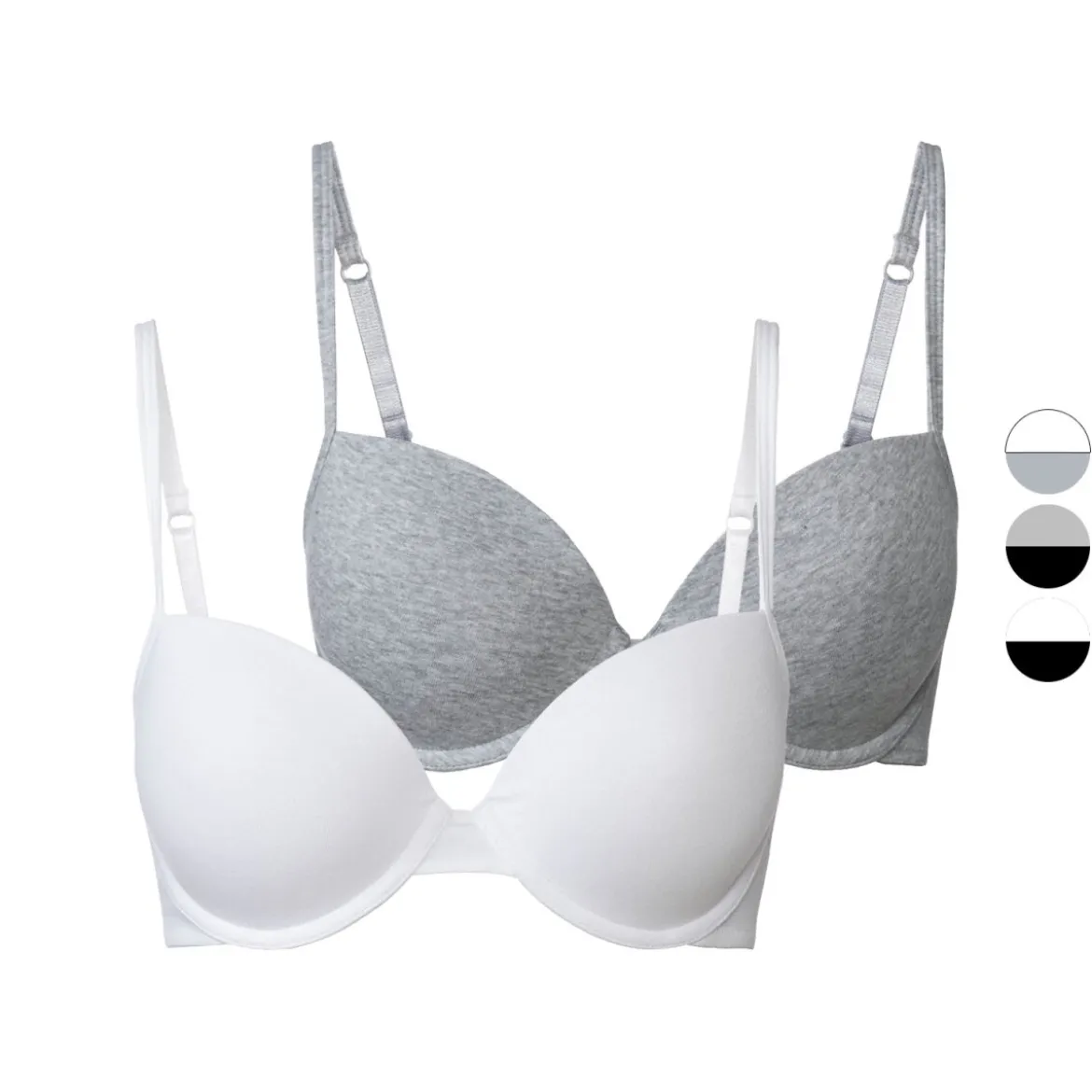 esmara® Damen Bügel-BHs, 2 Stück, gepaddete Cups - B-Ware