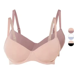 esmara® Damen Bügel-BHs, 2 Stück, vorgeformte Cups - B-Ware