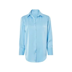 ESMARA® Damen Bluse, in matter Satin-Qualität (Blau, 42) - B-Ware sehr gut