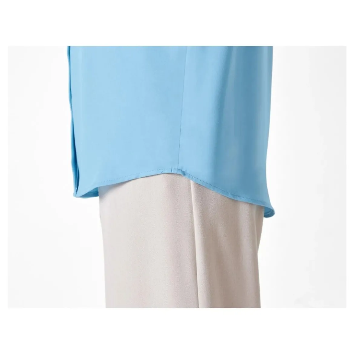 ESMARA® Damen Bluse, in matter Satin-Qualität (Blau, 42) - B-Ware sehr gut