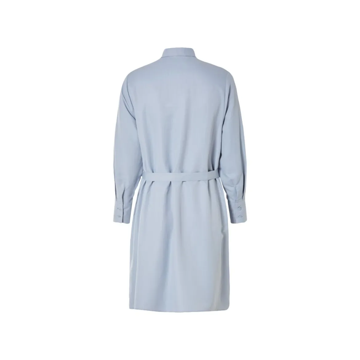 esmara® Damen Blusenkleid mit Bindegürtel in der Taille (hellblau, 36) - B-Ware neuwertig