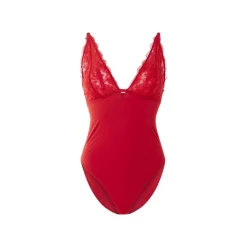 esmara® Damen Body mit Spitze (Rot, S(36/38)) - B-Ware neuwertig