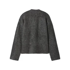 esmara® Damen Bouclé-Strickcardigan (Grau, L(44/46)) - B-Ware neuwertig