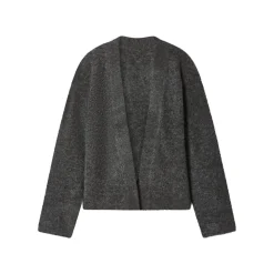 esmara® Damen Bouclé-Strickcardigan (Grau, L(44/46)) - B-Ware neuwertig