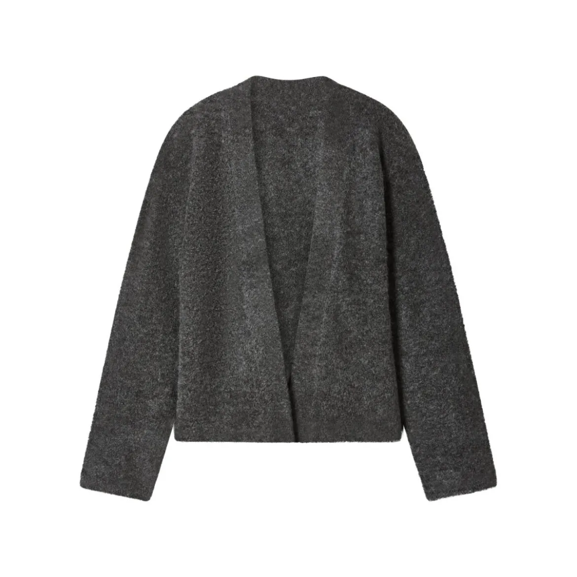 esmara® Damen Bouclé-Strickcardigan (Grau, L(44/46)) - B-Ware neuwertig