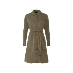 esmara® Damen Cordkleid, mit Kentkragen (grün, 46) - B-Ware neuwertig